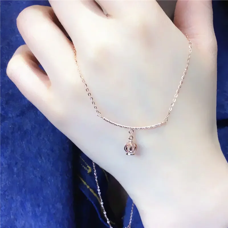 Модное Креативное Ожерелье С Подвеской В Форме Короны Из Розового Золота Простая