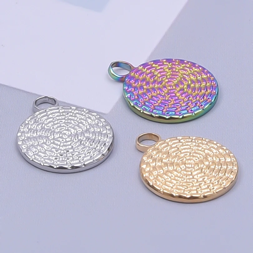 

10pcs/lot Small Round Stainless Steel Pendant Charm Jewelry Making Craft diy Earrings Materials Supplies Bulk Item Wholesale
