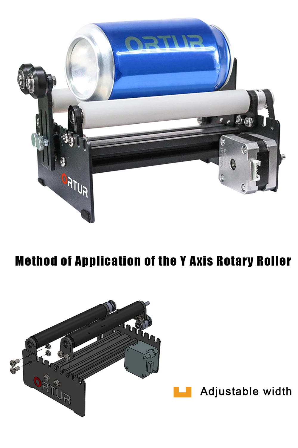 Ortur Y-axis Rotary Roller with Separable Support Compatible 100% Of Laser Engraver Aufero Upgraded Stereoscopic Engraving Tools enlarge