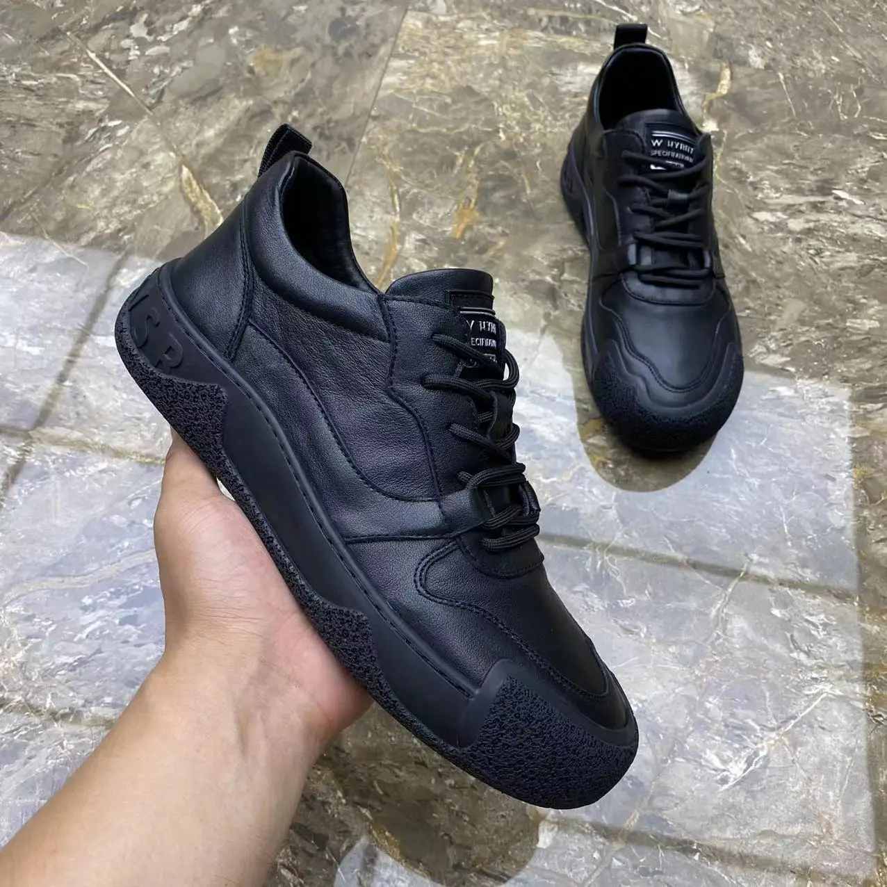 Genuine Leather Men's Shoes Autumn New Full-grain Casual Korean Sle Lace-up Soft Bottom Versatile Trend...