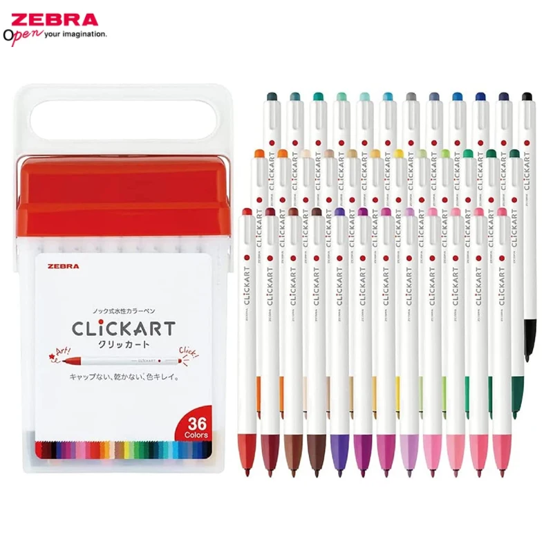 

Маркеры ZEBRA Plumones Colores, акварельная ручка, Posca 12-48 цветов, художественные канцелярские принадлежности Push, выдвижная, 0,6 мм, тонкая краска