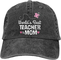 mother is the best teacher hats for men women distressed baseball cap beach dad sun hat black