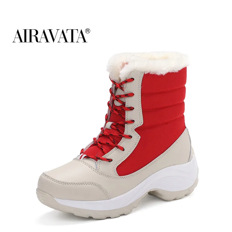 

Женские теплые ботинки на шнуровке, теплые ботинки до середины икры, удобные зимние кроссовки, Новинка