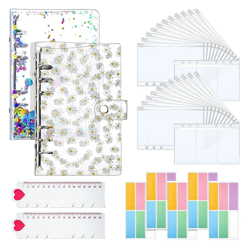 

Папка формата A6, Прозрачная Обложка для бумаг, карманы для счетов, бюджетные листы для экономии денег, система конвертов для наличных