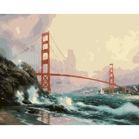 gatyztory painting by numbers bridge scenery kits for aldult drawing canvas handpainted home decor diy oil pictures by numbers