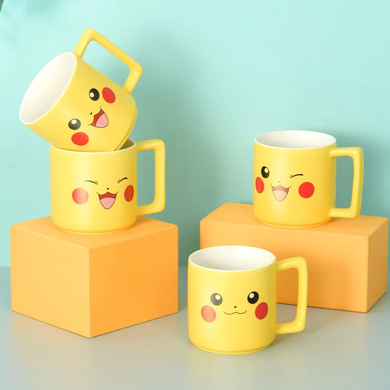 Taza de dibujos animados de Pokémon Pikachu, taza Kawaii para desayuno, leche, café, tazas para niños, regalo de Boutique de cerámica de 330ml