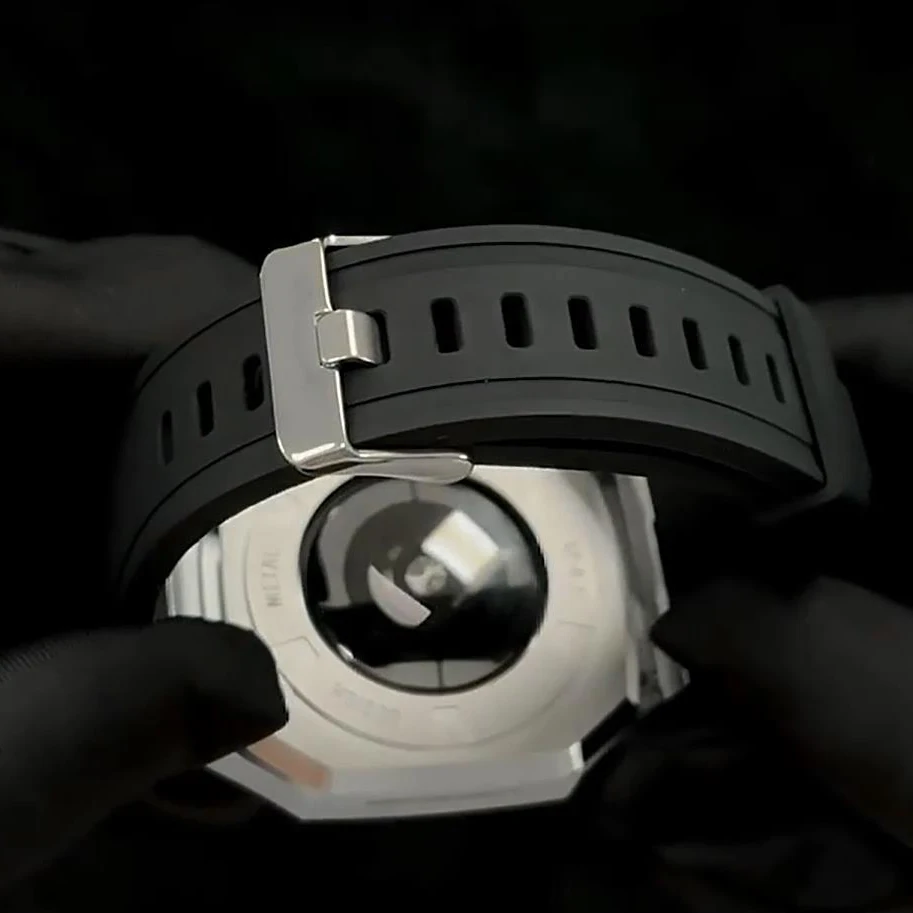 44mm 45mm 40mm 41mm Refit Metal Case+Silicone Strap for Apple Watch Band Modification MOD Kit for Iwatch 6 SE 7 5 4 Men Business