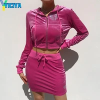 yiciya womens love diamond cardigan hooded short sweater high waist lace up skirt set set of pink two fashion pieces for women
