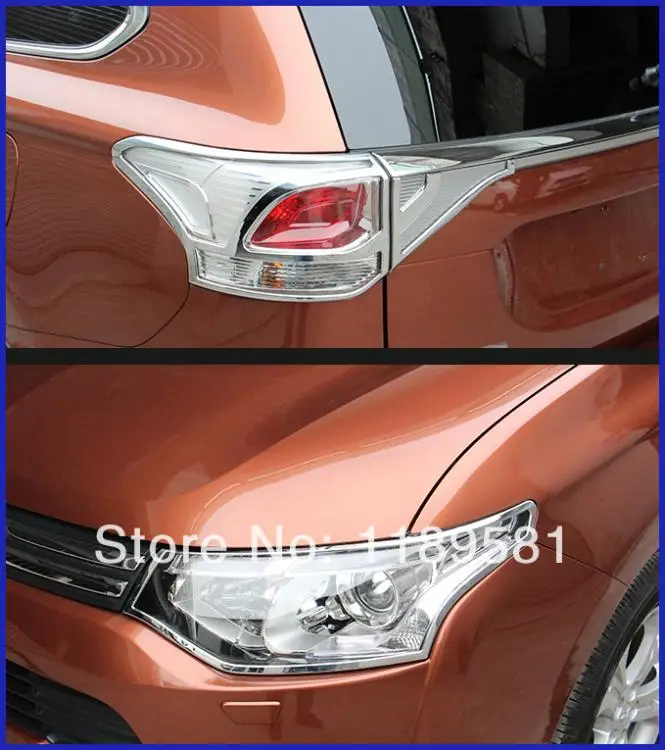 

Для Mitsubishi Outlander 2013, 2014, 2015, ABS, хромированная головка, фонарь заднего хода, отделка крышки! Автомобильные аксессуары наклейки