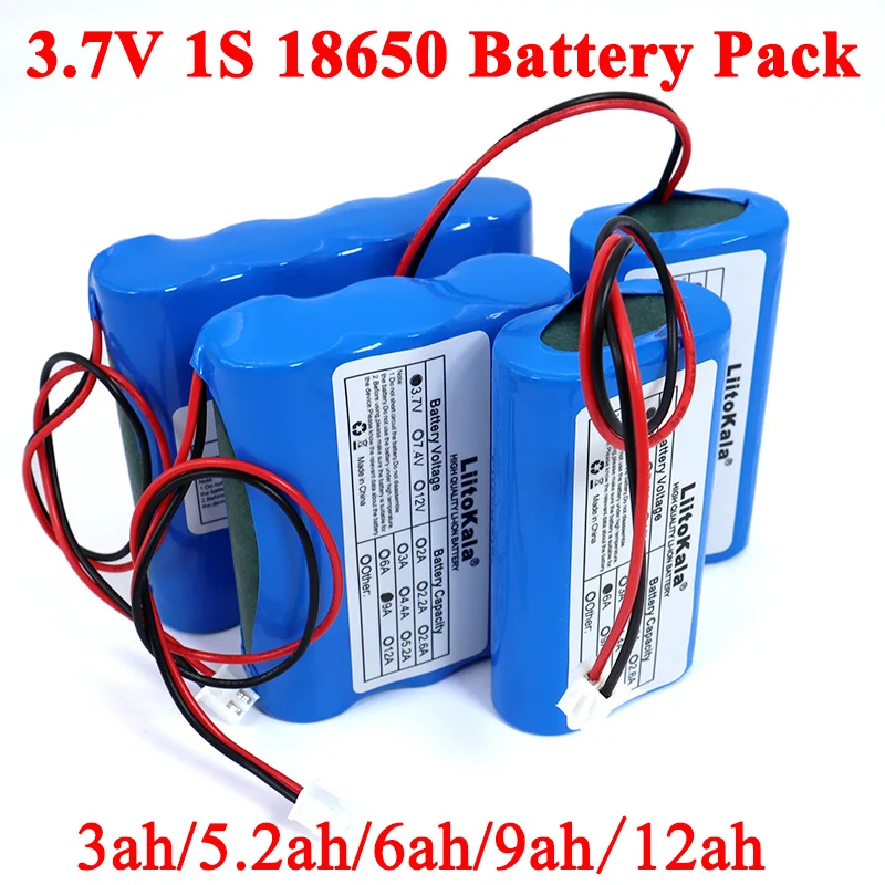 

Liitokala 3.7V 18650 Lithium Battery Pack 1S 5200mAh Fishing LED Light Bluetooth Speaker 4.2V Emergency DIY batteries with PCB