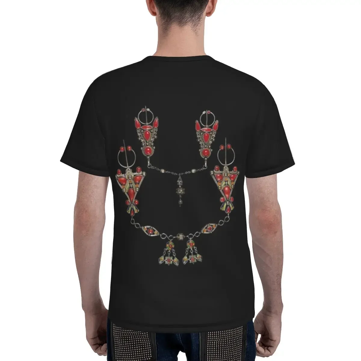 Фото Мужская футболка Z Imazighen Kabyle Jewelry Amazigh Berber в этническом стиле, хлопковая, с коротким рукавом, круглым вырезом, летняя одежда, топы №4