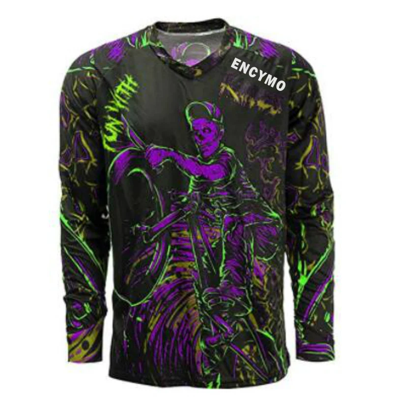 

ENCYMO Men's Mountain Bike Sweatshirt Long Sleeve Downhill and Motocross Shirt Breathable/Moisture-wicking T-shirt