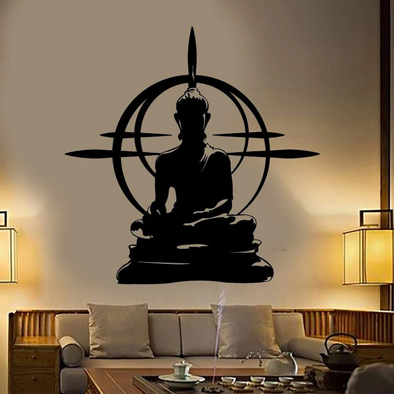 

Vinyl Wall Sticker Buddha Chakra Mandala Mantra Meditation Home Art Deco Yoga Room Decoration Sticker Mural