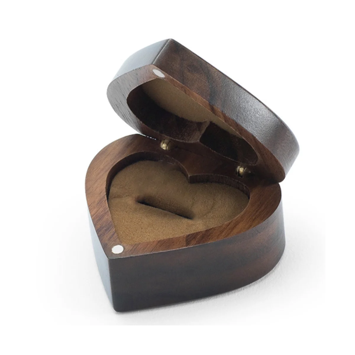 

Marriage Proposal Jewelry Box Single Ring Walnut Flip Ring Storage Box Retro Portable Dustproof Practical Wooden Box