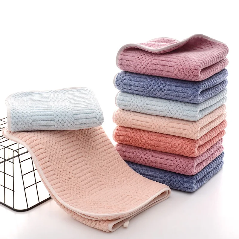 

Coral Fleece Face Hand Towels Microfiber Towesl Quick-drying Household Bathroom Terry Towel Absorbent Bath Towel for Adult Kids