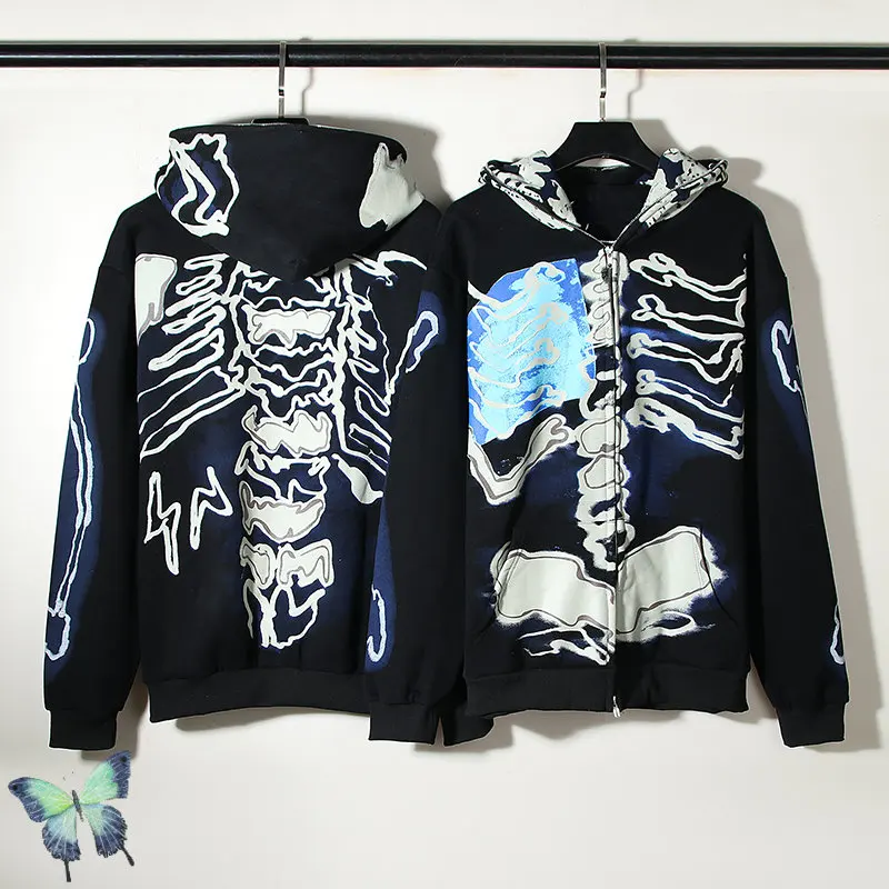 

Travis Scott Skull Cardigan Zip Hoodie Sweatshirt 2022 Winter Trendy Clothes