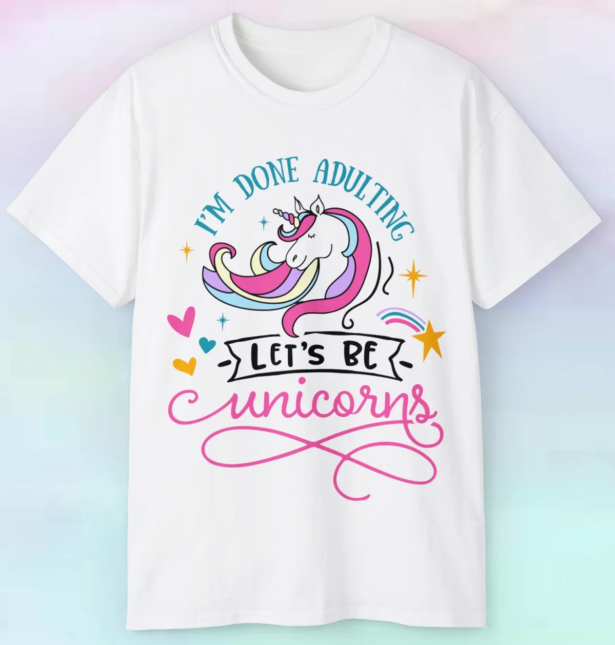 Мужская рубашка унисекс I'm Done для взрослых Let's Be Unicorns | Волшебный S-5XL