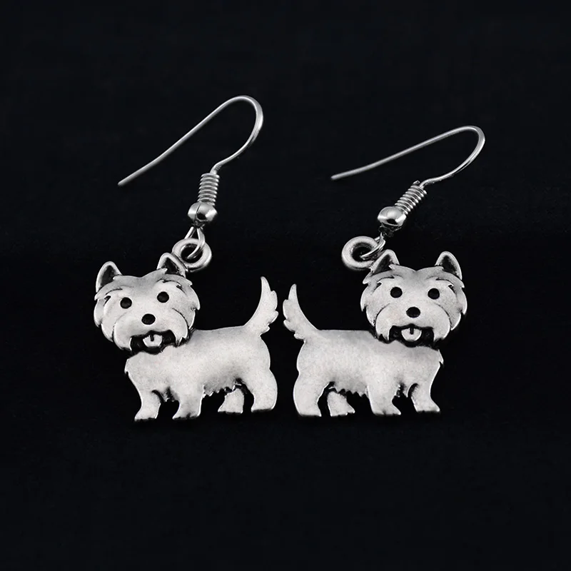 Fei Ye лапы панк Westie для собак очарование серьги падение длинное крупное животных