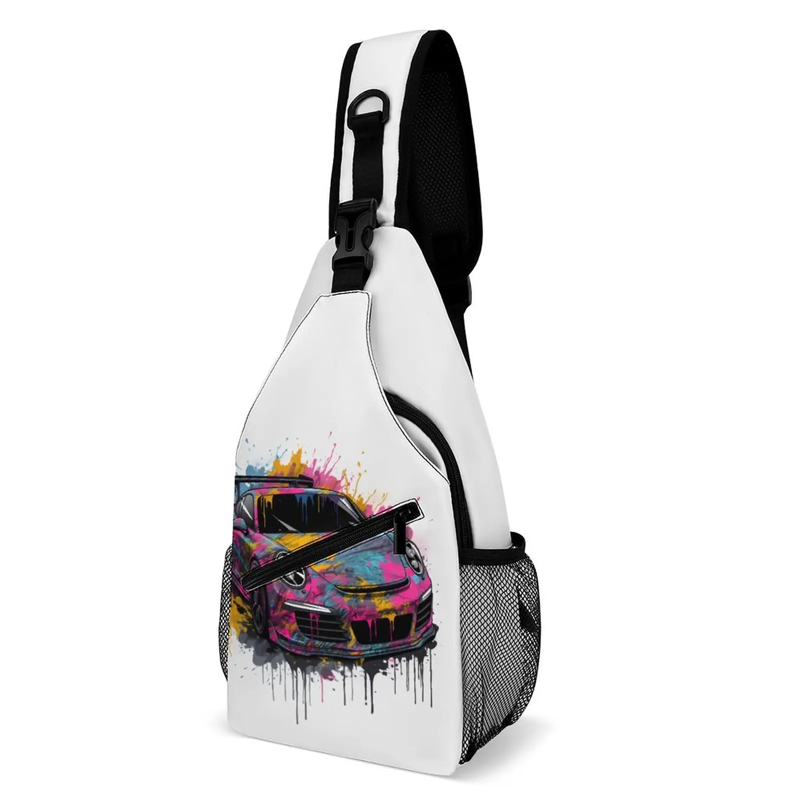 

Sports Car Shoulder Bags Psychadelic Grafitti Outdoor Style Chest Bag Men Trekking Print Sling Bag Funny Phone Crossbody Bags