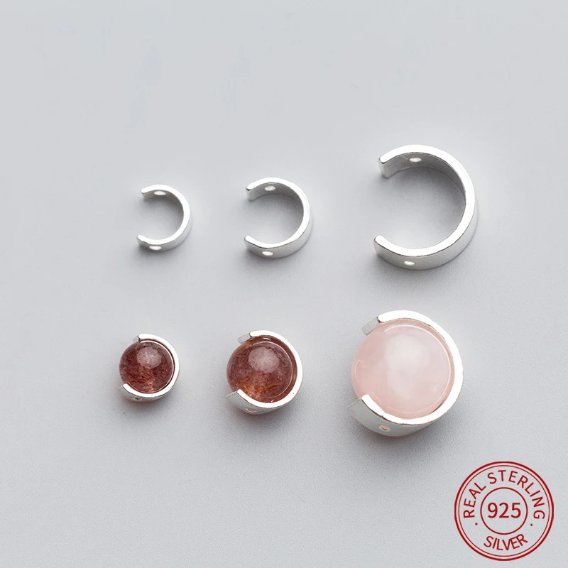 

S925 Стерлинговое Серебро, полубриллиантовые бусины, фурнитура для изготовления браслета, ожерелья