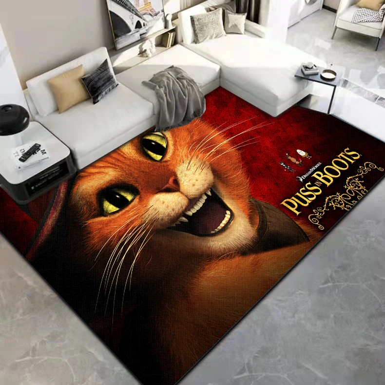 Puss in Boots  HD Printed Carpet Household Rug Children's Room Living Room Rugs Yoga Mats Simple Floor Mat Gifts Dropshipping