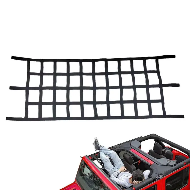 

Car Hammock For People 61.4x19.7 Inches Car Top Net Cargo Net Hammock Storage Roof Net Accessories Waterproof Oxford Cloth