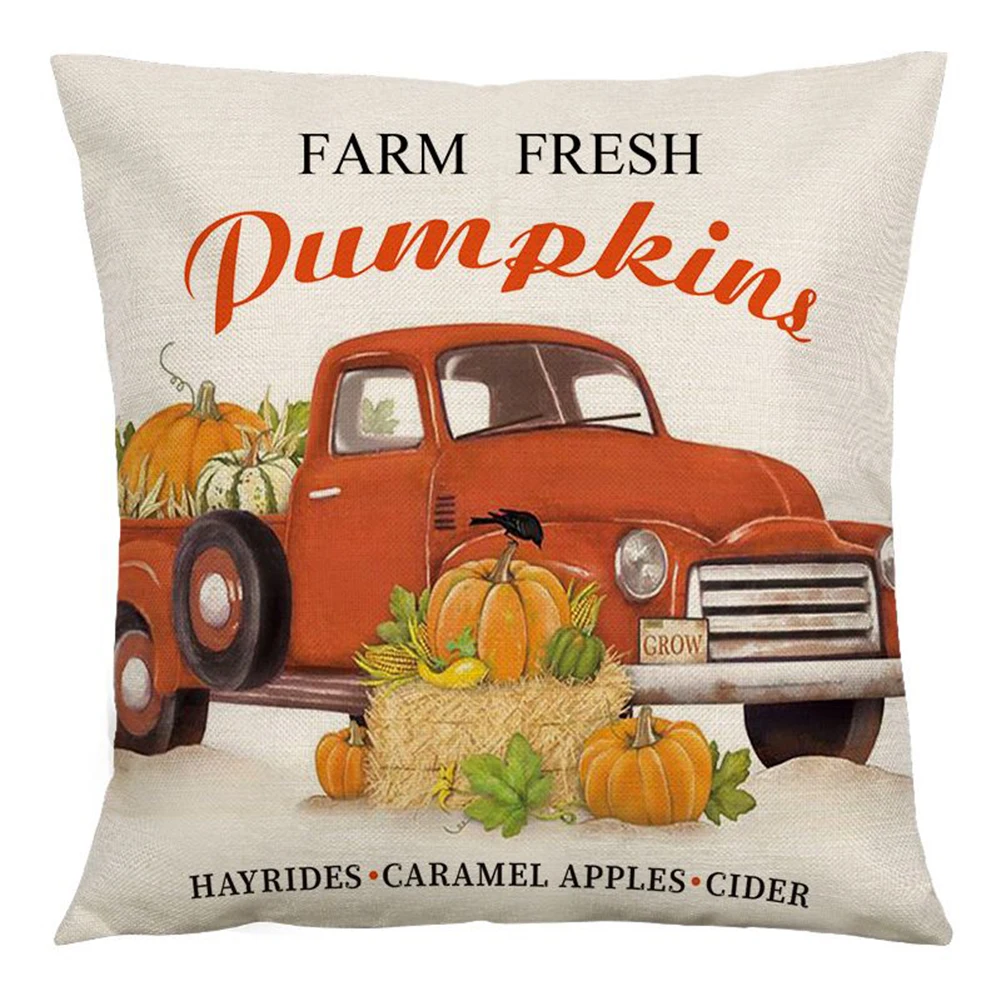 

Pillow Cover Pillowcase 45*45cm Flax Multicolor Pumpkin Pumpkin Pillow Cover Autumn Cushion Cover Halloween Decor