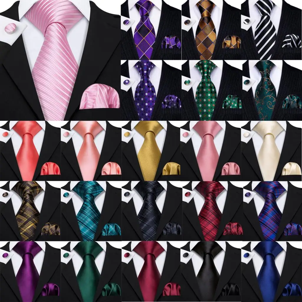 Мужской Жаккардовый набор из галстука и запонок Barry