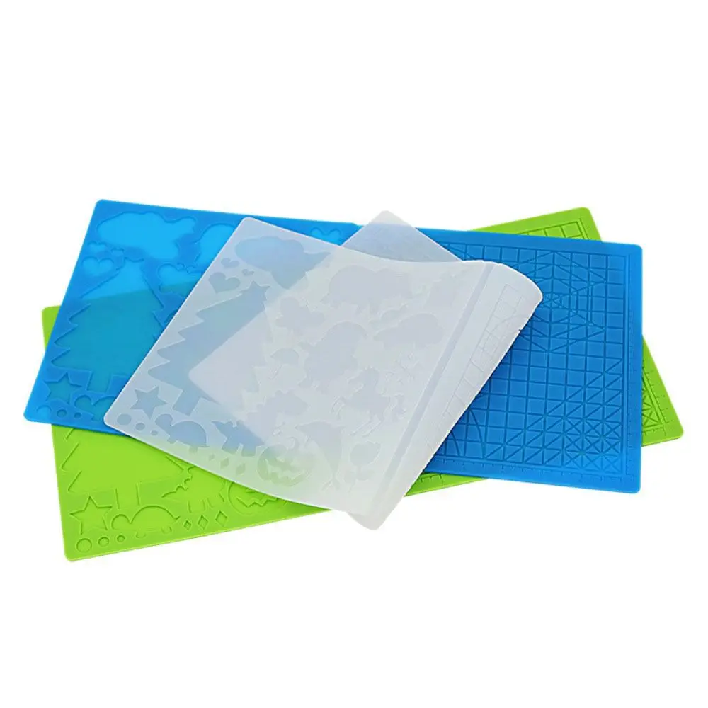 

3D Printing Pen Silicone Design Mat With 2 Finger Protectors Template Drawing Tools Silicone Pad DIY Drawing Tool for Kid Adults