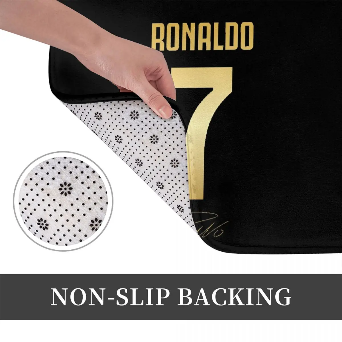 Коврик CR7 с изображением Криштиану Роналду нескользящий напольный для кухни