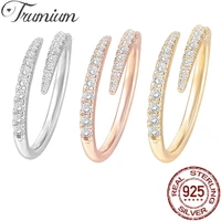 trumium s925 sterling silver women ring 14k gold plated cubic zirconia wedding jewelry rings for women twist eternity band
