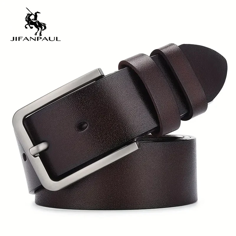 Мужской ремень с металлической пряжкой