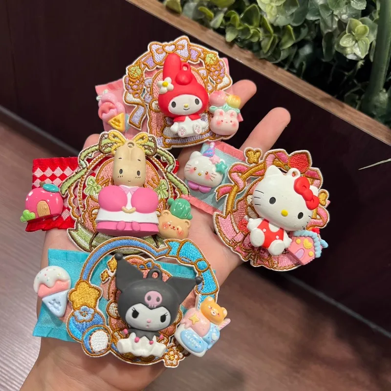 

Original Hand Made Sanrio Hello Kitty My Melody Kuromi Hairpin Cartoon Cute Girl Heart Headwear Headgear Accessories Girls Gift