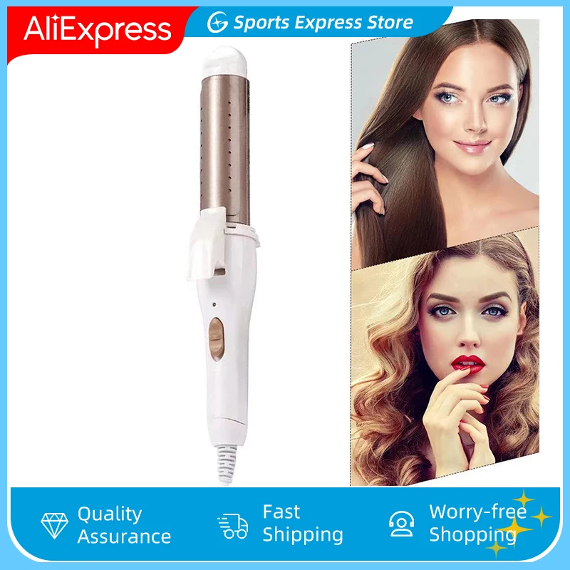 

2 in 1 Hair Curlers For Women Straightener Large Volume Inner Buckle Dual-Use Curling Iron Air Bangs Plate Salon Styling Tool