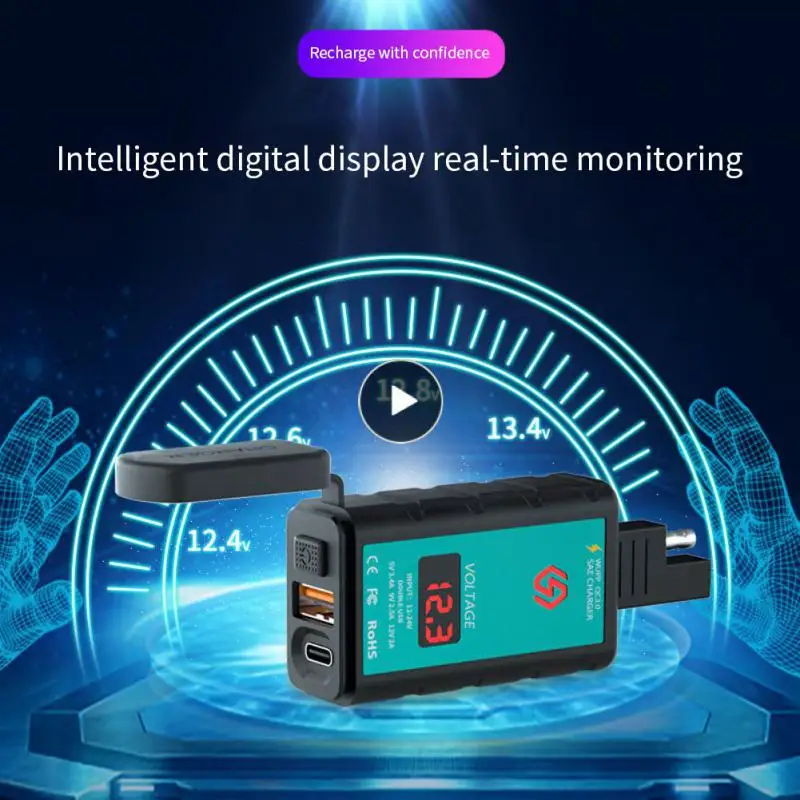 

Sae To Usb Adapter Two Installation Methods Type-c Motorcycle Usb Charger Dustproof Durable Waterproof Dual Usb Charger Dc12-24v