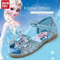 2022 disney new style aisha princess shoes children girls baotou soft sole comfortable beach sandals sequin sweet flat shoes