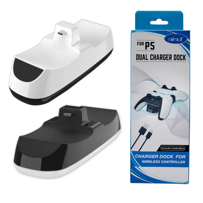 Зарядное устройство для контроллера PS5 черное с двумя USB-портами док-станция