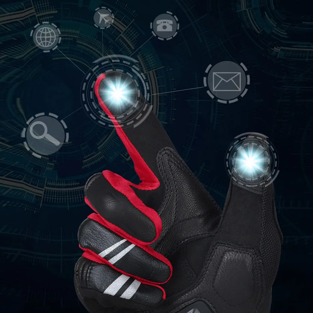 Мужские мотоциклетные перчатки Vemar защитные красные для сенсорных экранов