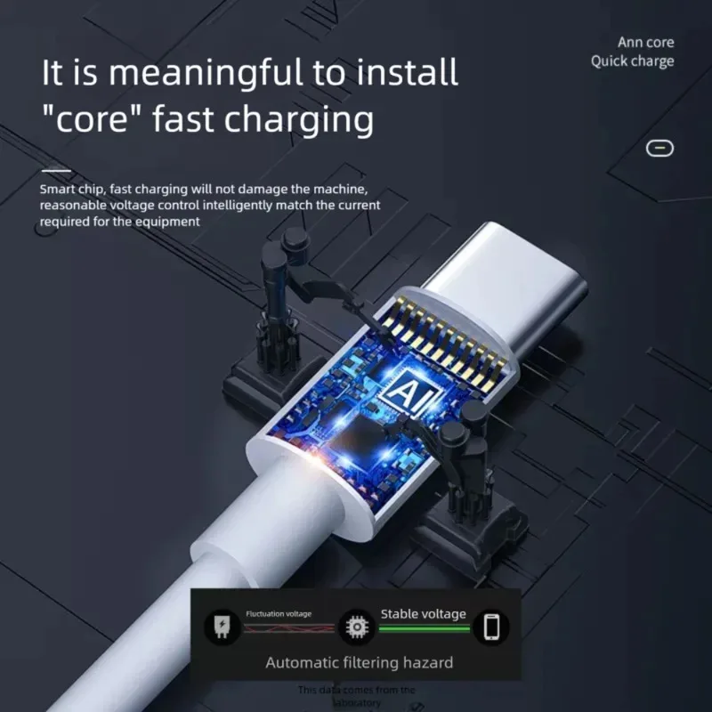 Фото Новый кабель PD Dual USB Type C к USB C 1/2 м, 100 Вт, 5 А, кабель для зарядного устройства, высокоскоростной кабель для быстрой зарядки данных для Macbook/Samsung №3