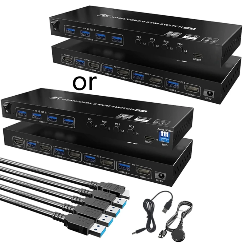 

USB3.0 KVM-переключатель, преобразователь с переключателем 5 В питания Y3ND
