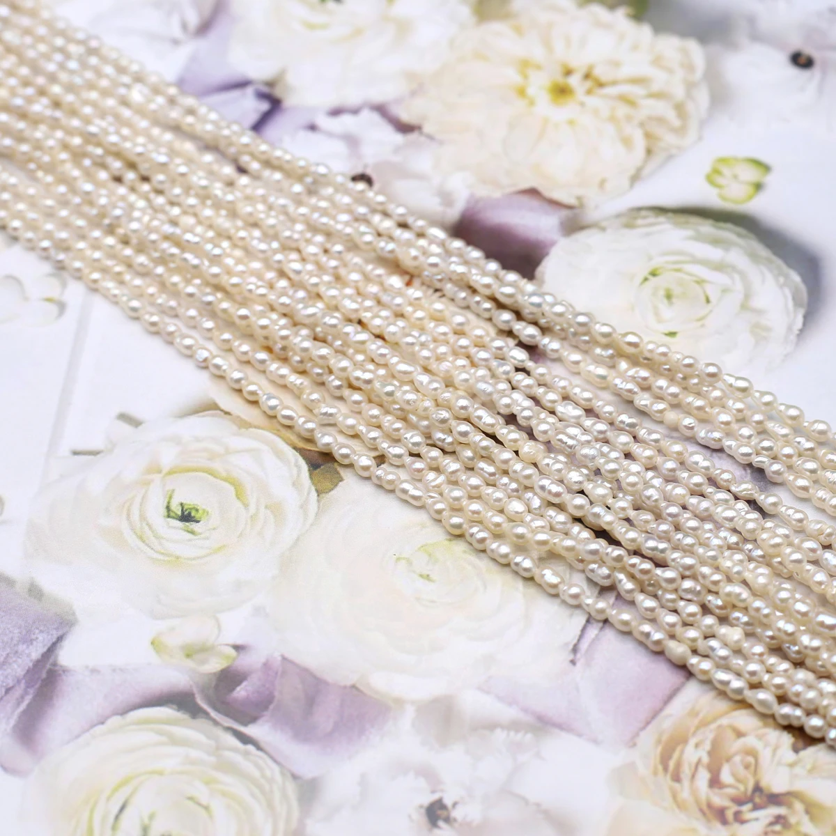 2 5-3 мм 34-36 см натуральный пресноводный жемчуг класса жемчужные бусины в форме