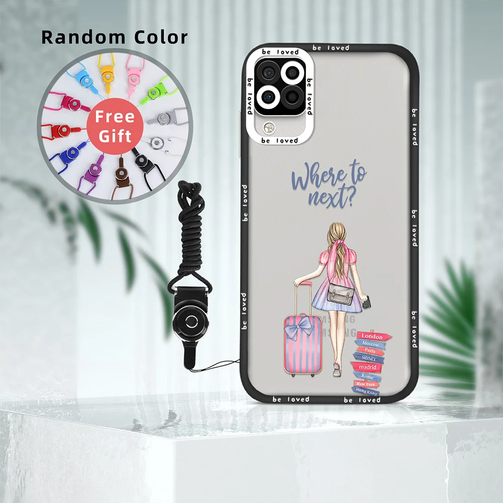 

Fashion Girl Clear Phone Case for Samsung A11 A12 A71 A21S A32 4G A52 A52S A53 5G A72 S22 Plus S22Ultra Shockproof Back Cover