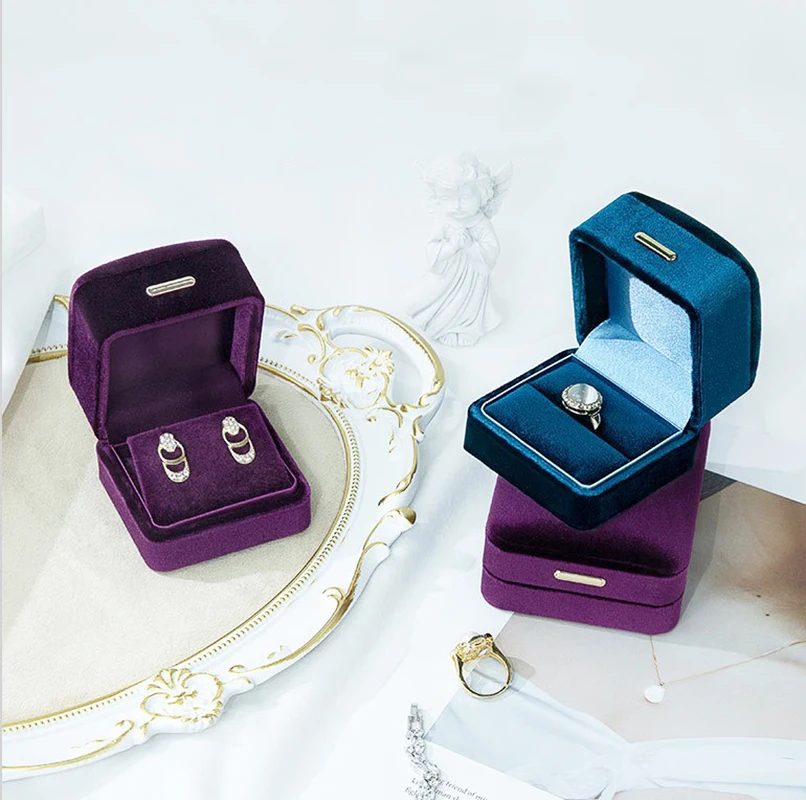 Роскошная бархатная полная шкатулка для драгоценностей кольцо серьги держатель