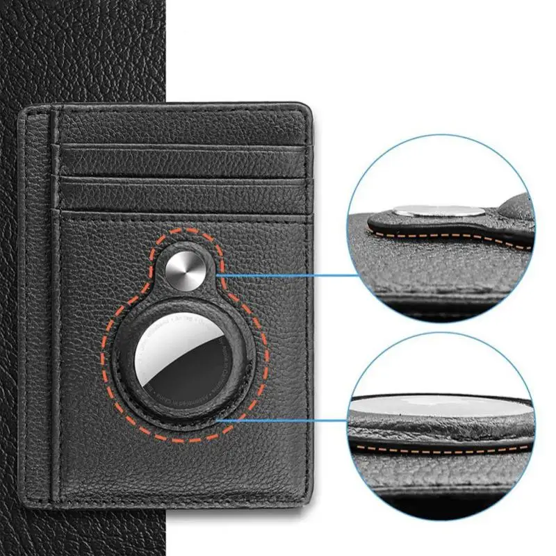 

Airtags Men's Wallet PU Leather Wallet RFID Anti Degaussing Anti Loss Card Bag Tracker Card Package Protector For Apple Airtag
