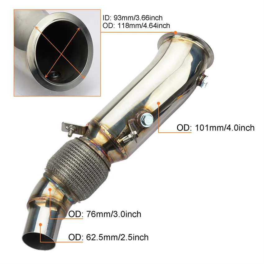 Для двигателей BMW N20 F20 F21 F22 F30 F32 F33 F36 128i 220i 228i 320i 328i 428i: выхлопная система, даунпайп, коллектор, трубы выхлопной системы (art.: 3920da04182db) - 3920da04182db