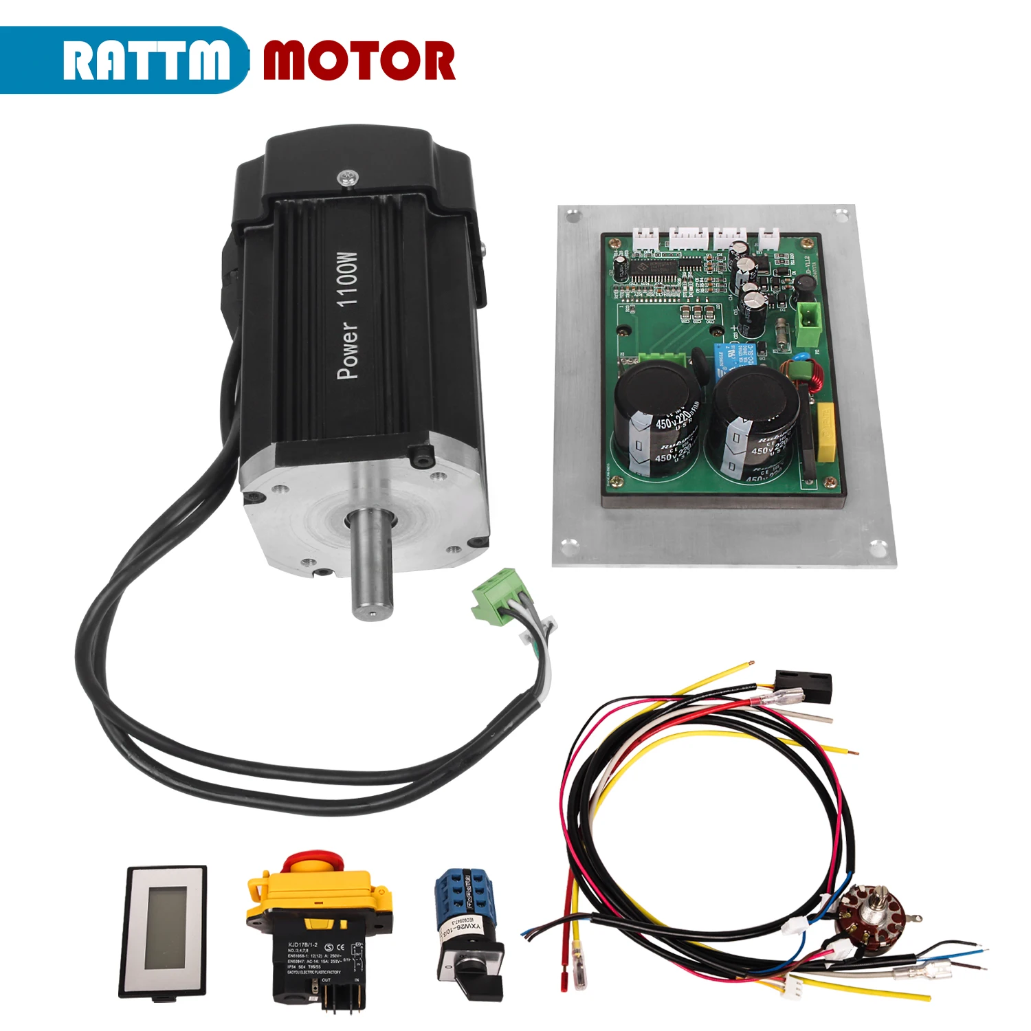 1100 Вт бесщеточный двигатель шпинделя токарного станка постоянного тока с контроллером карты управления для CD-210V MX-210V WM-210V часть машины
