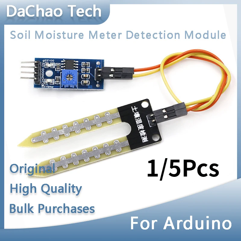 

1/5Pcs Soil Moisture Meter Detection Module Intelligent Electronic Soil Sensor for Arduino Moisture Module Robot Suitable U7Q9