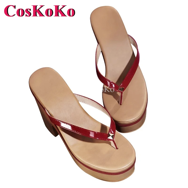 CosKoKo Raiden Shogun обувь косплей игра Genshin Impact модные универсальные сабо Хэллоуин