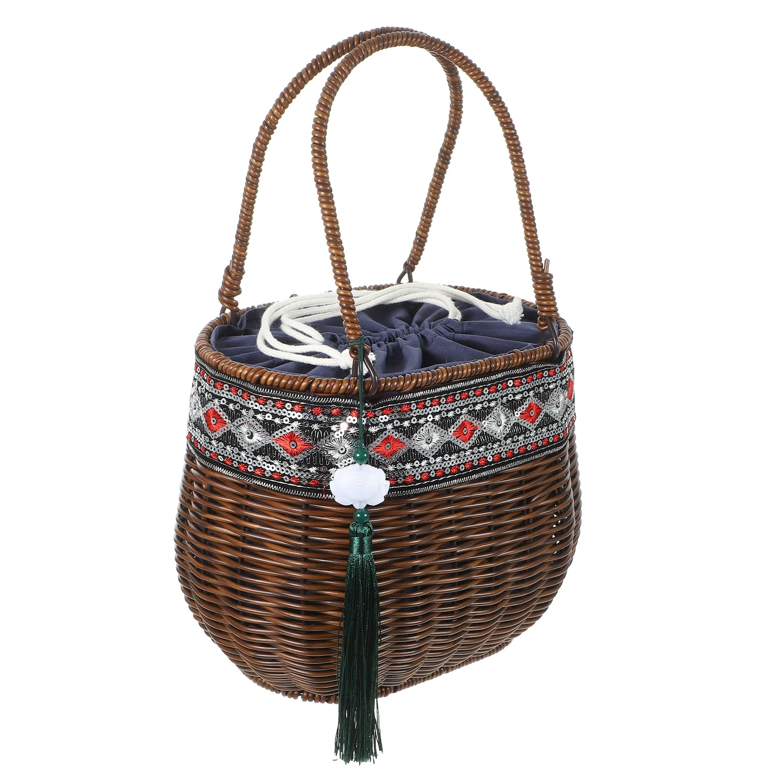 

Planter Basket Flower Gathering Handbag Picnic+basket Handheld Woven Pp with Handle Dessert Picknic