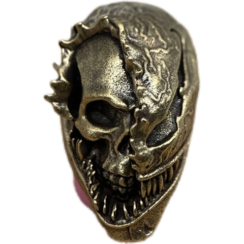 Полулицевая голова черепа из латуни